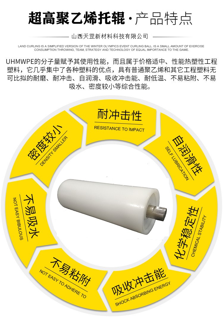 超高聚乙烯托輥產品特點